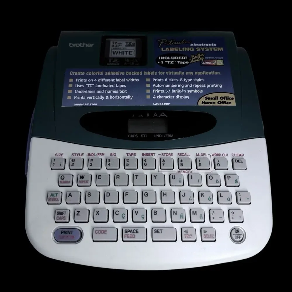 Brother P-Touch PT-1700 Label Maker TZ Tape Tested Working User Guide Portable